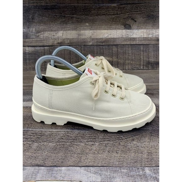 Camper Shoes - Camper Women's Brutus Casual Light Beige White Sneakers Low Top Shoes UK 38 US 8